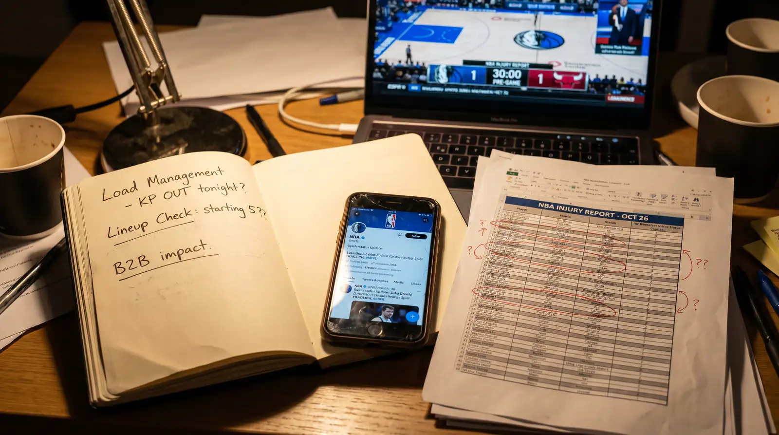 NBA Wetten Strategie mit Lineup-Check und Load Management Analyse für deutsche Basketball-Sportwetter